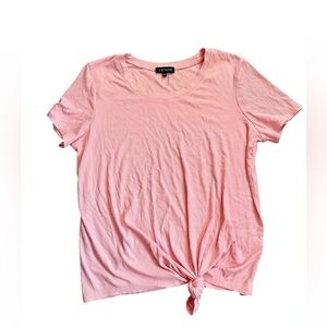 1.State Light Coral Pink Knot Front T-Shirt size Medium NWOT